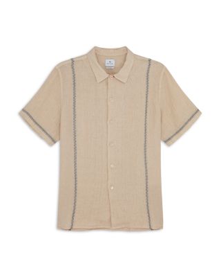 PS Paul Smith - Contrast Stitch Linen Short Sleeve Shirt