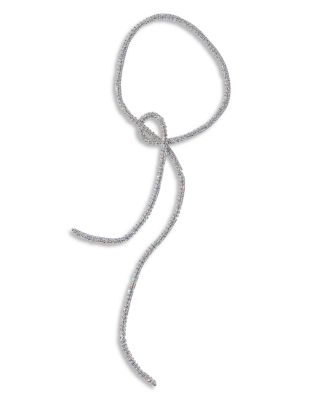 Pearl Octopuss.y - Skinny Serpent Crystal Chain Necklace in Silver Plated, 35"