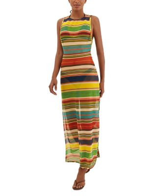 ViX Mallorca Striped Cover-Up Dress