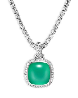 David Yurman - Albion&reg; Pendant in Sterling Silver with Lagoon Orchid and Diamonds, 11mm