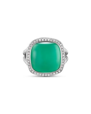 Albion&reg; Oval Ring in Sterling Silver with Lagoon Orchid and Diamonds, 15mm