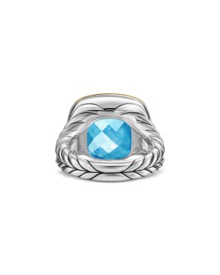 Albion&reg; Ring in Sterling Silver with 18K Yellow Gold and Blue Topaz, 15mm