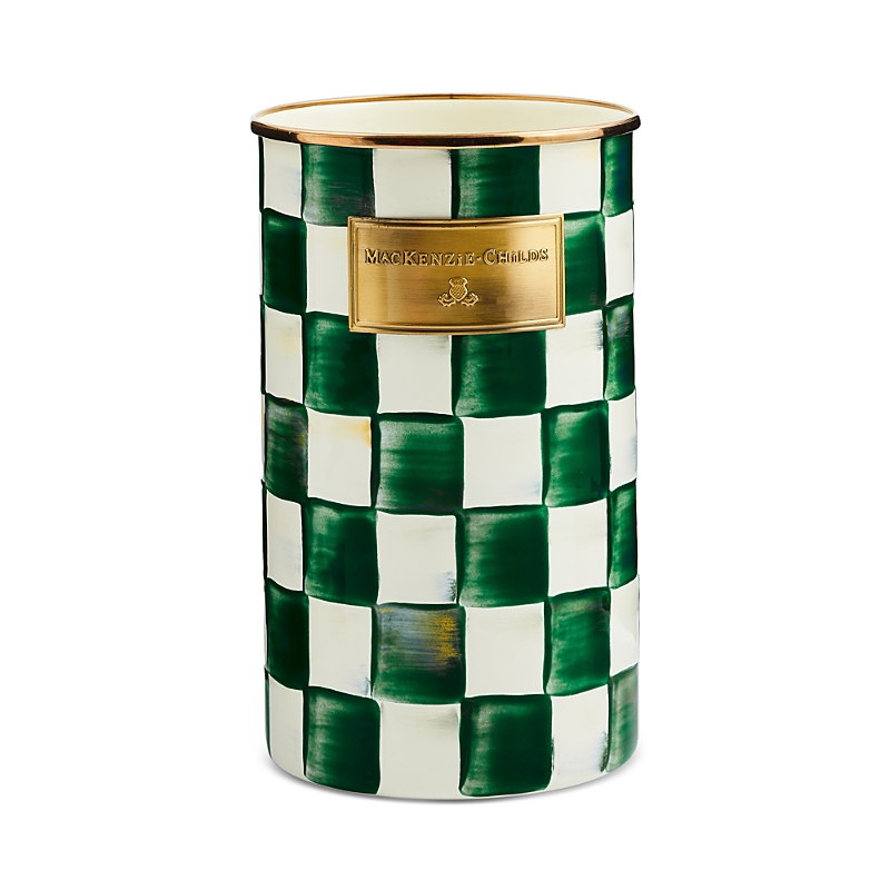 Mackenzie-childs Emerald Check Utensil Holder