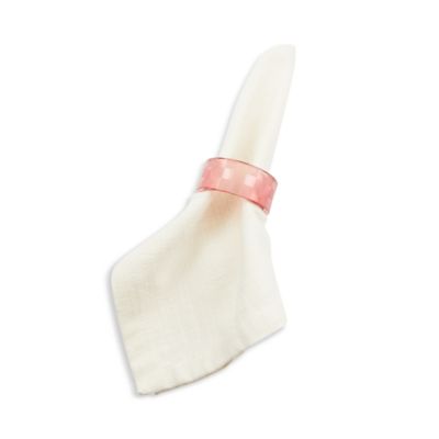 Pink Check Napkin Rings, Set of 4