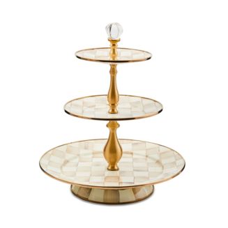 MacKenzie-Childs Mocha Check Three Tier Sweet Stand | Bloomingdale's Home