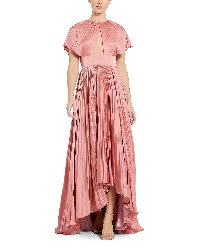 Mac Duggal Front Cutout Pleated High Low Dress