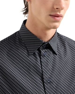 Regular Fit Geometric Pattern Sport Shirt