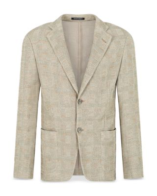 Regular Fit Knit Window Pane Cotton Blazer