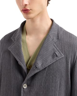 Regular Fit Asymmetric Cotton Blend Blazer 