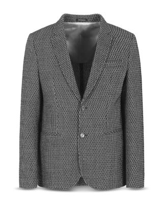 Regular Fit Knit Pattern Single Breasted Blazer