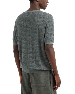 Stitched Logo Short Sleeve Sweater  