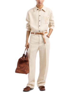 Denim Effect Regular Fit Button Down Shirt