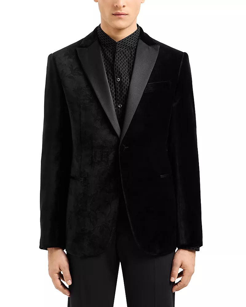 Emporio Armani Slim Fit Embossed Velvet Dinner Jacket