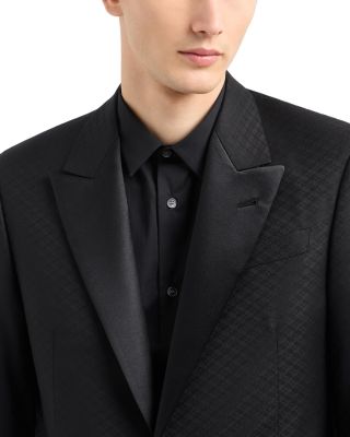 G Line Regular Fit Wool & Silk Micro Jacquard Dinner Jacket