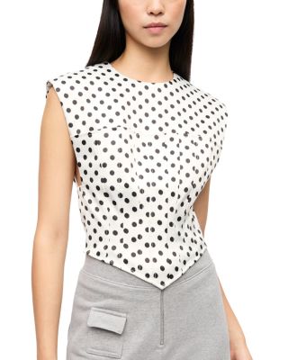 Polka Dot Satin Corset Blouse
