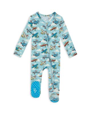 Posh Peanut - Unisex Posh Planes Ruffled Footie - Baby