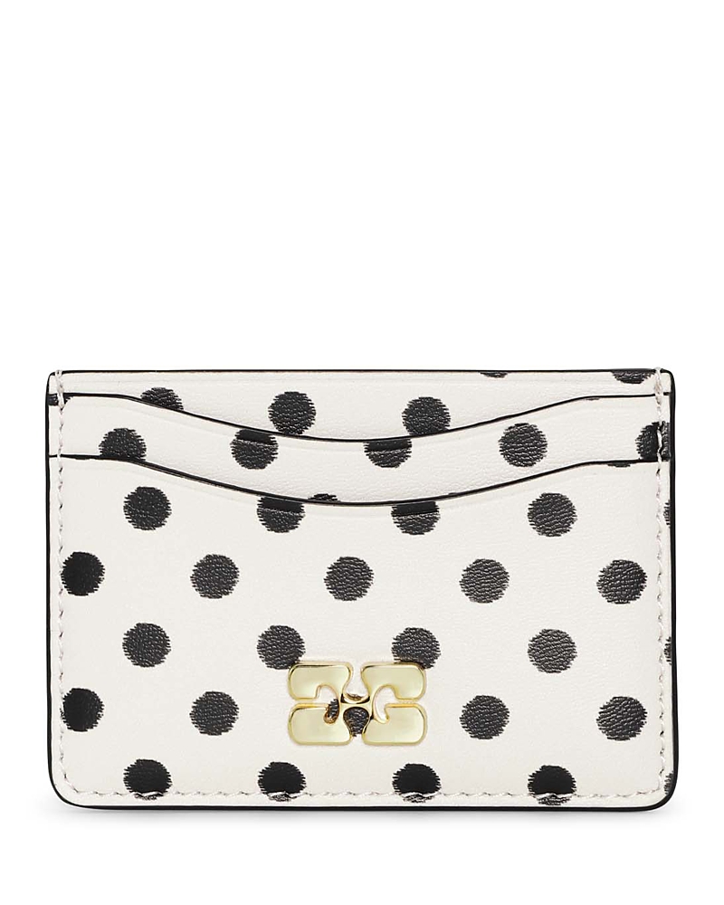 Ganni Bou Card Holder Print Dots In Egret