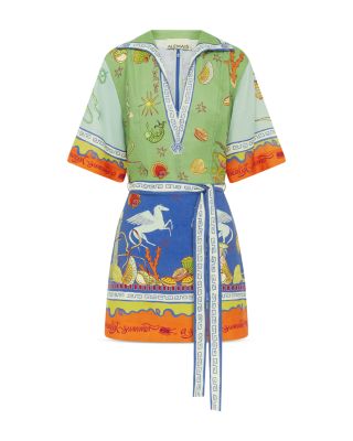 Surrealist Linen Mini Dress
