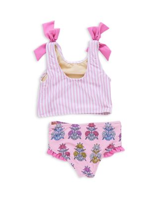 Girls' Shelly Sleeveless Scoop Top & Print Bottom Two Piece Swimwear - Little Kid