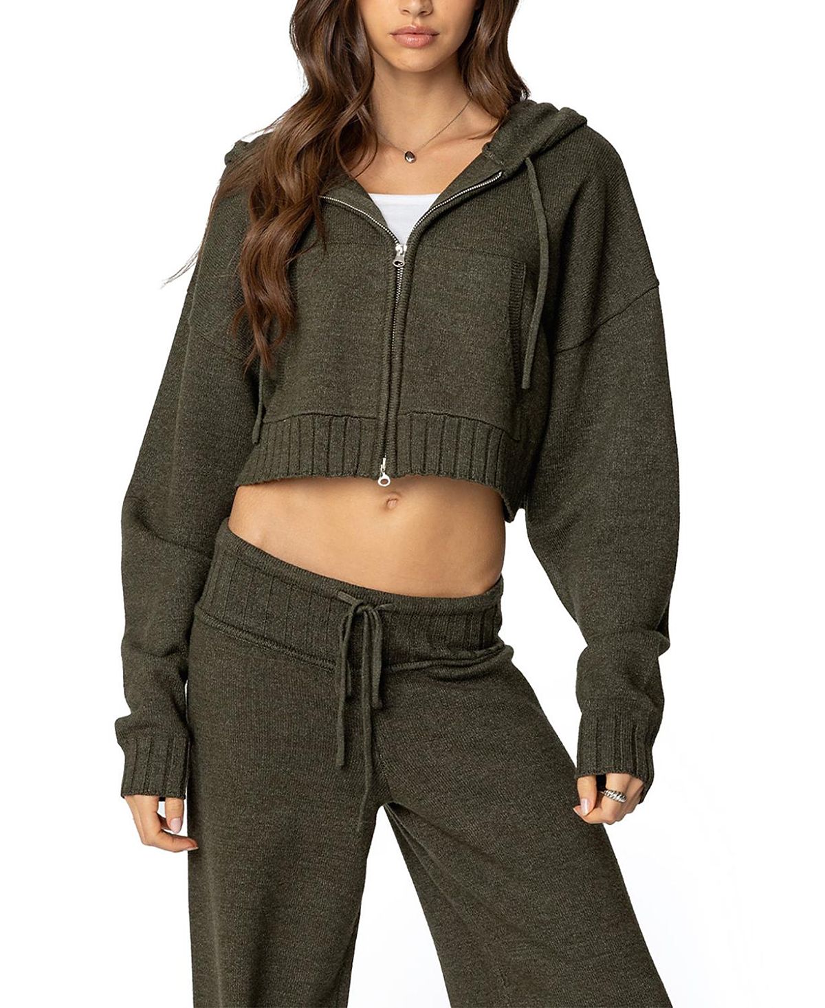 Edikted Russell Knit Hooded Cardigan