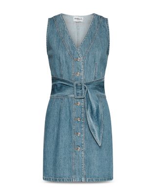 white christmas dresses Marella CABINA Denim Mini Dress 24132210542 Col 001 – Izzi of Baslow main image 0