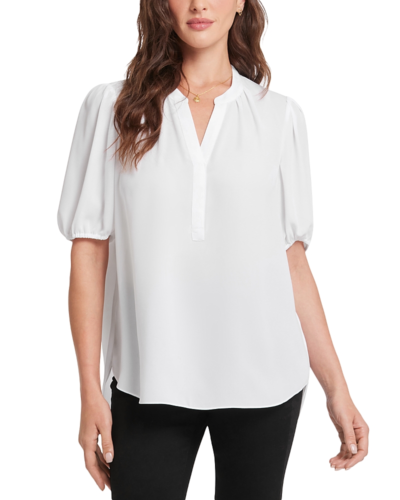 Nydj Floral Split Neck Draped Top