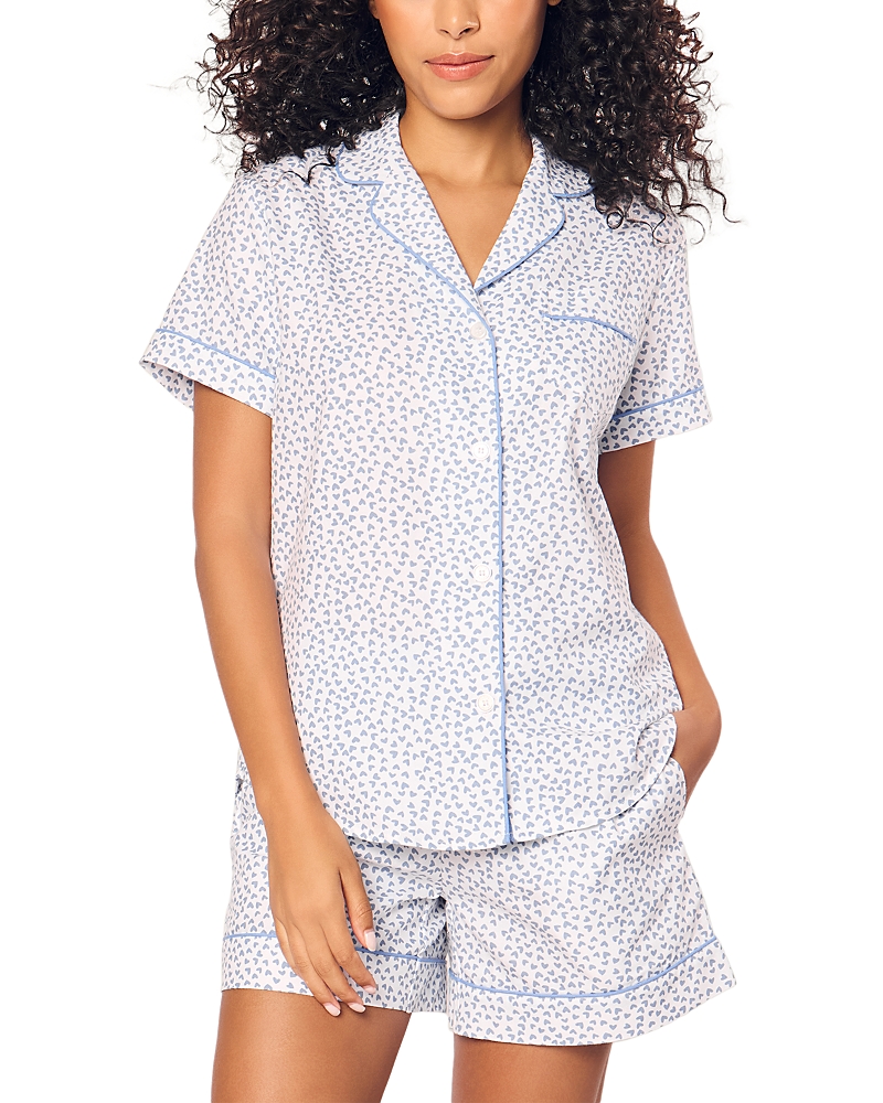 PETITE PLUME BLUEHEARTS TWILL SHORT SLEEVE SHORT SET