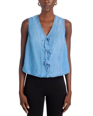 Sleeveless Bow Front Top