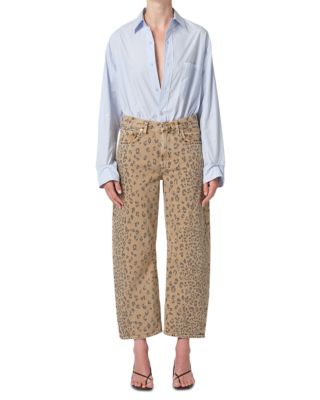 Miro High Rise Relaxed Jeans in Natural Cheetah