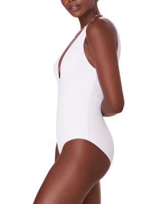 Mykonos Deep Plunge Neck One Piece Swimsuit