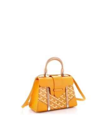 Mini Structured Saigon Top Handle Bag Coated Canvas with Leather
