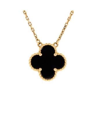 Pre-Owned Van Cleef & Arpels Vintage Alhambra Pendant Necklace 18K Gold and Onyx