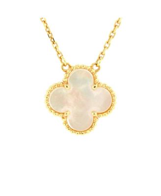 Pre-Owned Van Cleef & Arpels Vintage Alhambra Pendant Necklace 18K Gold and Mother of Pearl