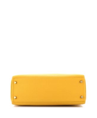 Kelly 32 Handbag Yellow Togo with Gold Hardware