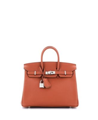 Pre-Owned HERMES Birkin 25 Handbag Verso Novillo with Palladium Hardware