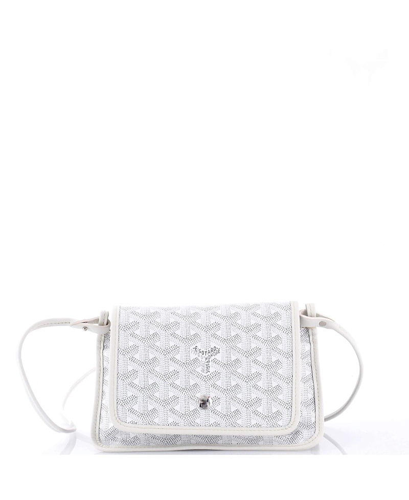 Pre-owned Pre-owned Goyard Goyard Plumet Clutch Wallet Coated Canvas In White
