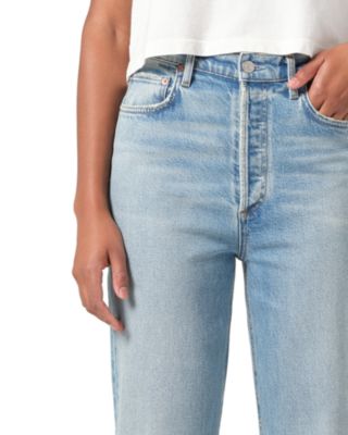 90&#39;s High Rise Straight Leg Jeans in Ripple