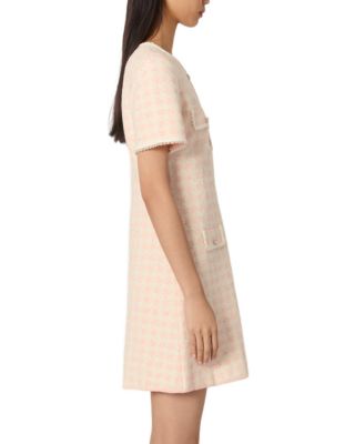 Tweed Effect Knit Short Dress