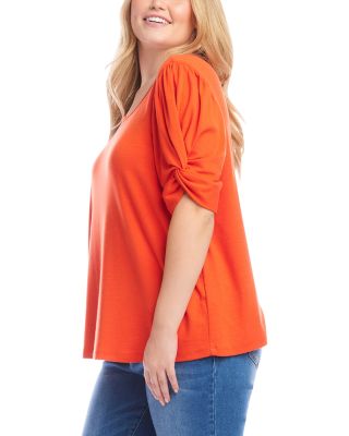 Plus Twist Sleeve Top  