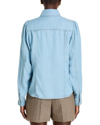 Puff Sleeve Denim Shirt - Exclusive