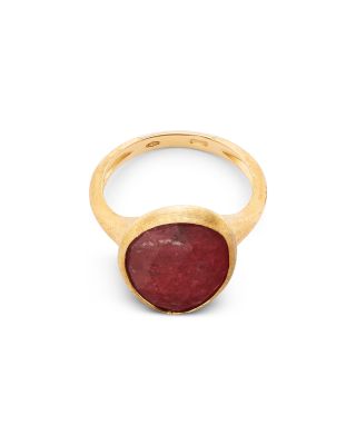 18K Yellow Gold Lunaria Color Thulite Solitaire Ring
