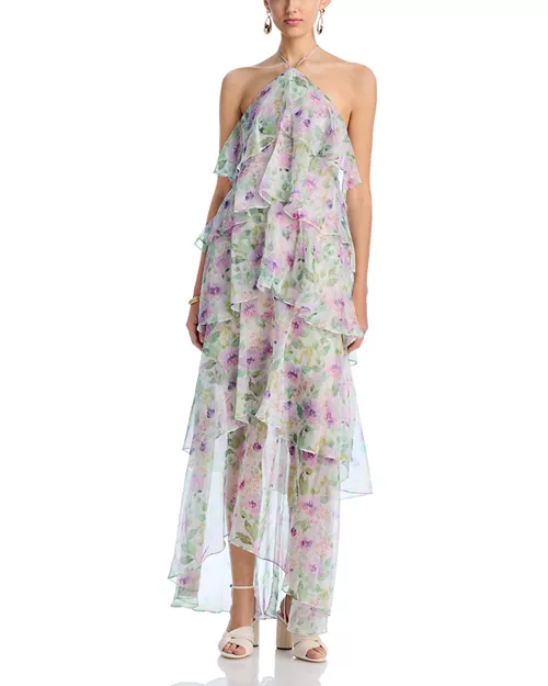 mirabelle tiered halter dress