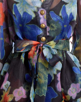 Organza V Neck Tiered Dress