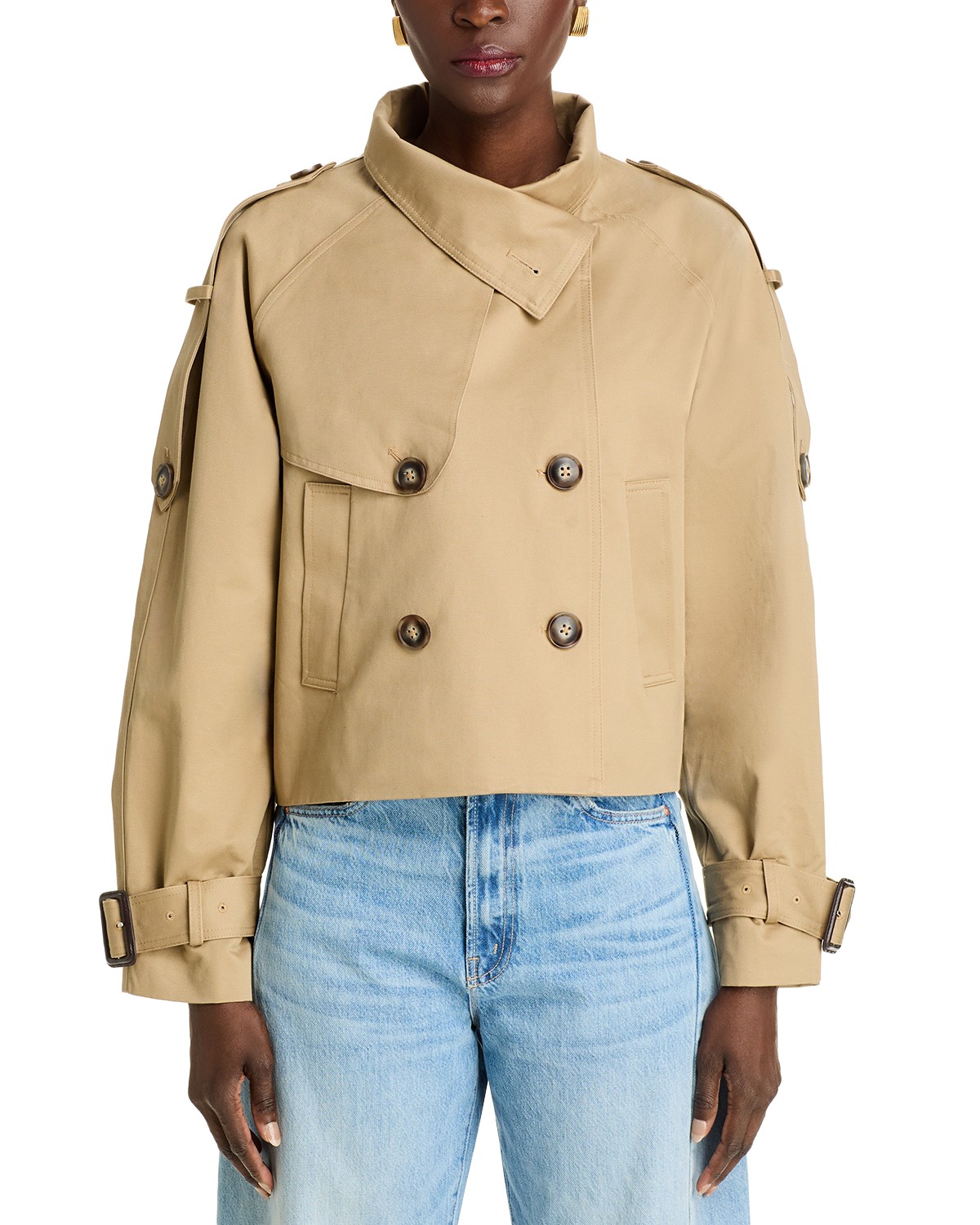 AQUA Crop Trench Coat - Exclusive