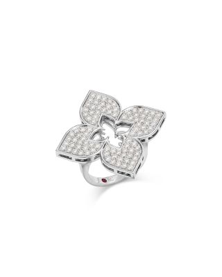 Roberto Coin - 18K White Gold Venetian Princess Diamond Pav&eacute; Quatrefoil Statement Ring