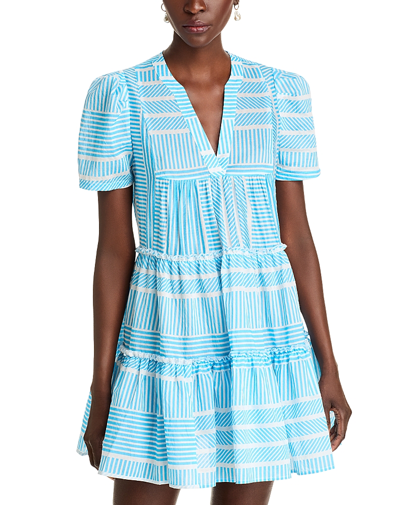 AQUA V NECK MINI DRESS - EXCLUSIVE