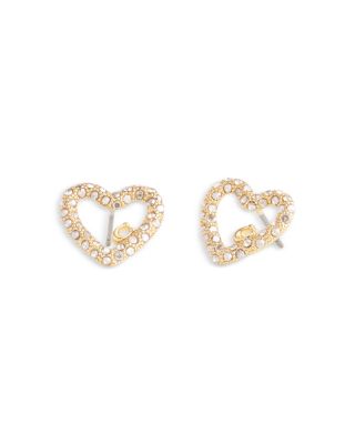 COACH - Signature Pav&eacute; Heart Stud Earrings