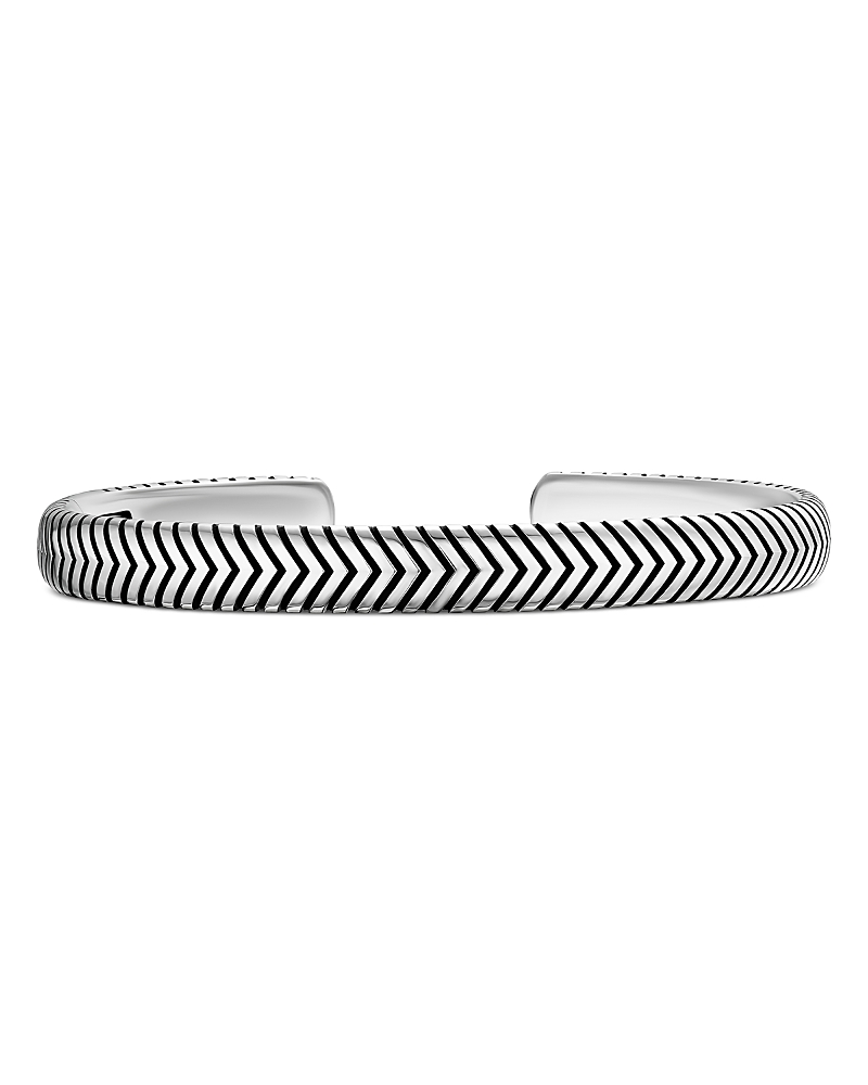 Men's Chevron Cuff Bracelet in Sterling Silver, 8mm