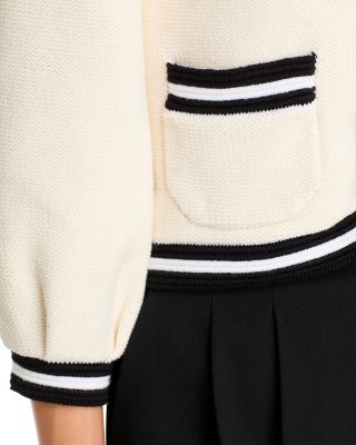 Kaito Contrast Trim Crop Cardigan