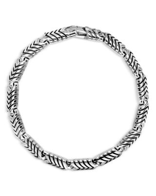Chevron Link Bracelet in Sterling Silver, 7.6mm
